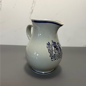 Blue and White Ceramic Pitcher